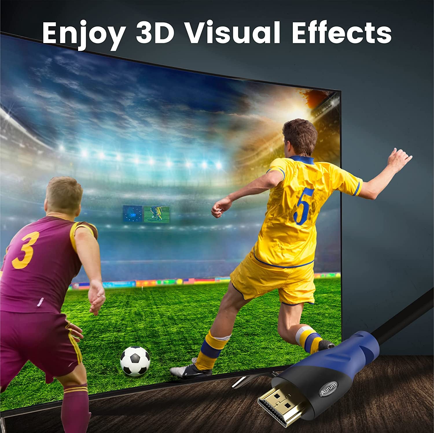 4K HDMI Cable 50Ft Long, 4K@60Hz High Speed HDMI Cord with Ethernet, Supports UHD Resolution, ARC, 3D, CL3 Certified - Compatible with HDTV, PC, Laptop, PS3, Xbox, Blu-Ray