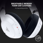 Kaira Wireless Gaming Headset for Xbox Series X|S, Xbox One: Triforce Titanium 50Mm Drivers - Cardioid Mic - Breathable Memory Foam Ear Cushions - EQ Pairing Button - Windows Sonic - White