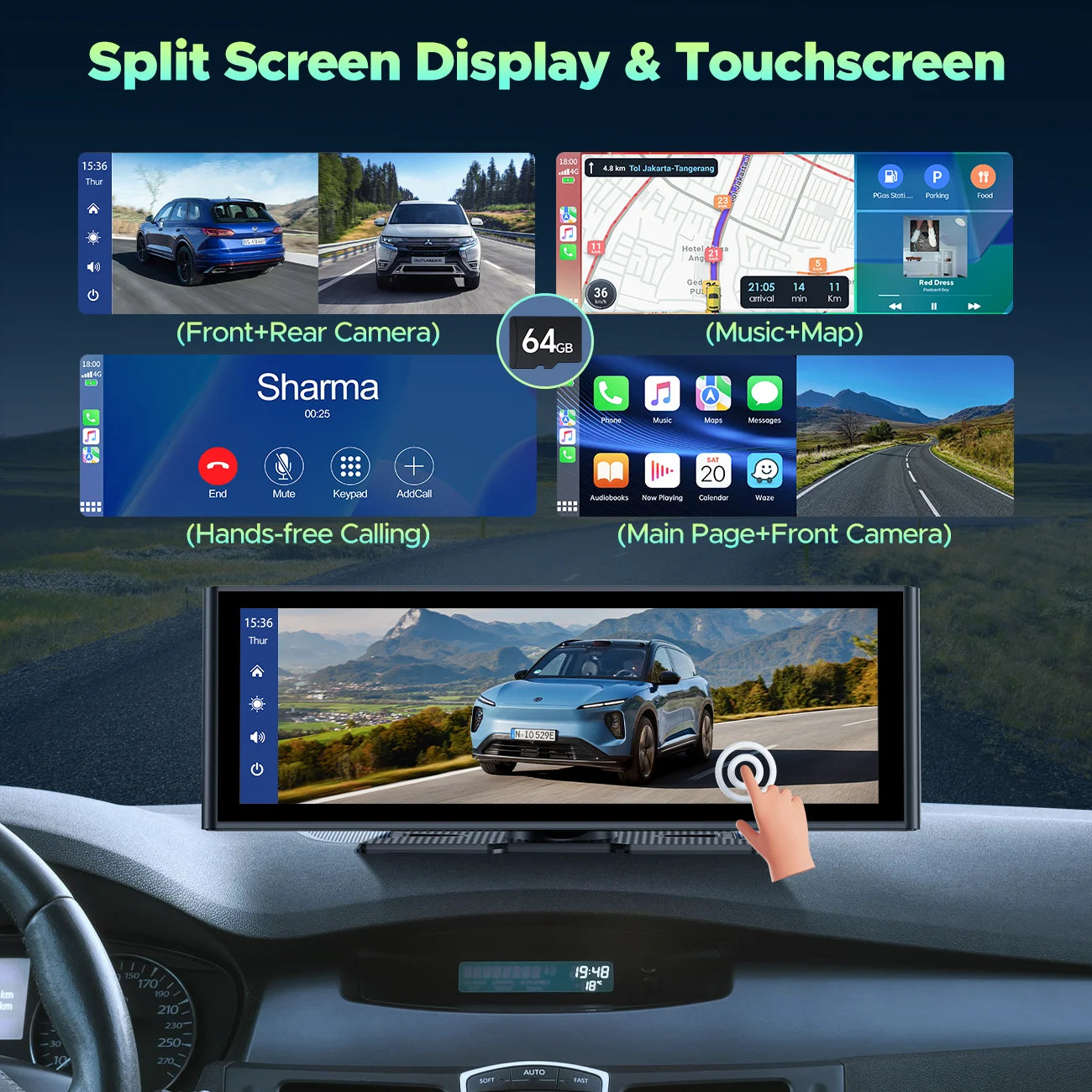 Wireless Carplay Screen for Car 9.26&