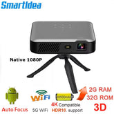 Full HD 4K 3D Smart Projector Auto Focus Android 9.0 5G Wifi DLP Proyector 10500Mah Battery Mobile Smartphone Beamer