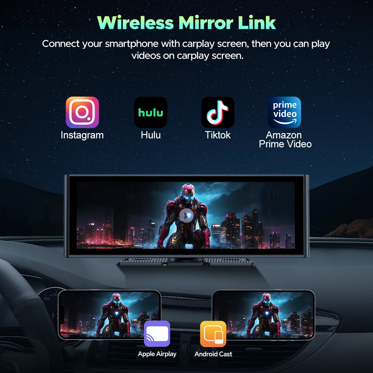 Wireless Carplay Screen for Car 9.26&